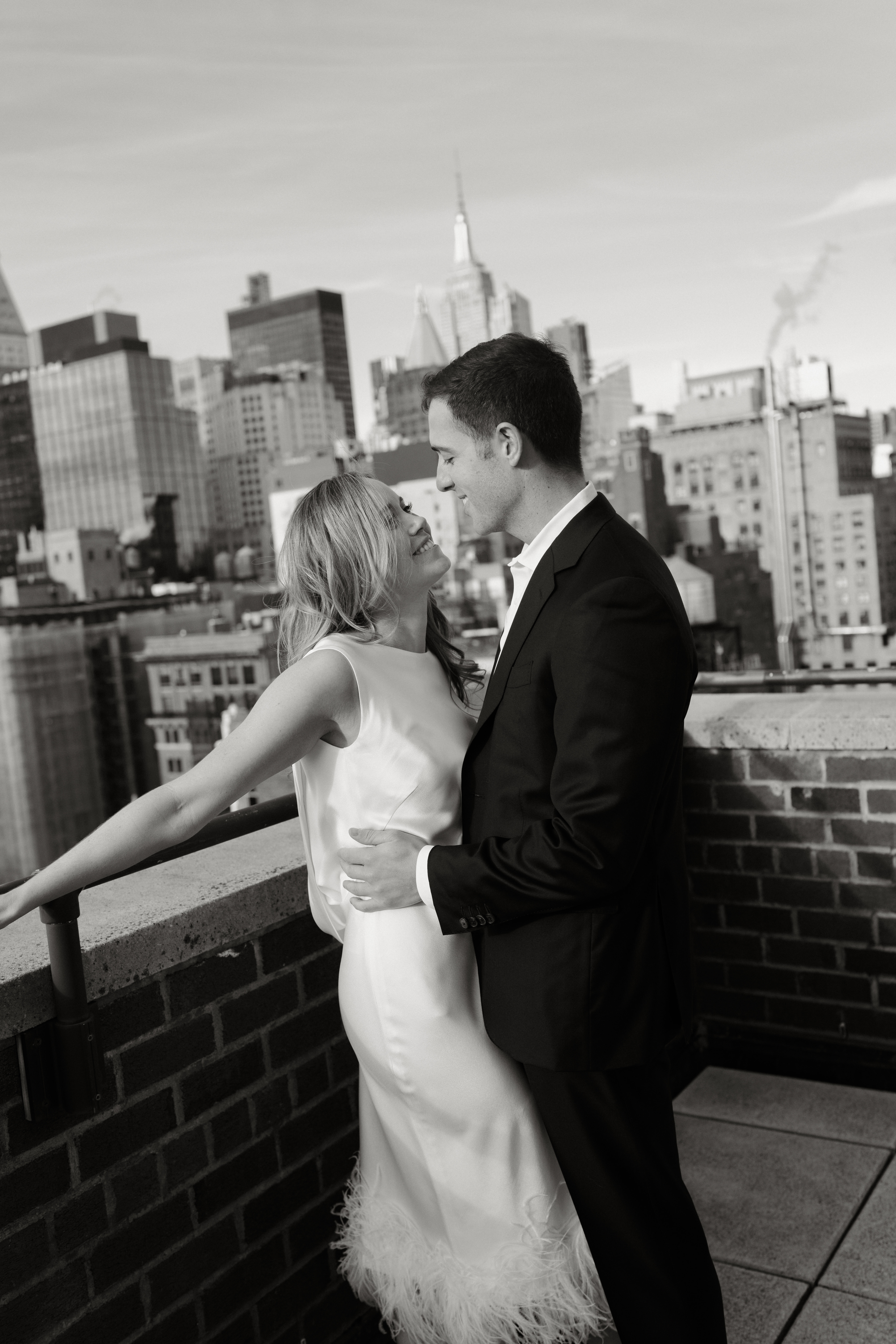 Caitlin and Eli with the NYC skyline
